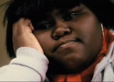 The film Precious is about an abused teen mother who is dark-skinned,